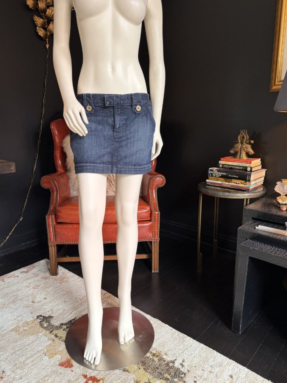 Anlo Medium Wash Denim Mini Skirt Sz 29